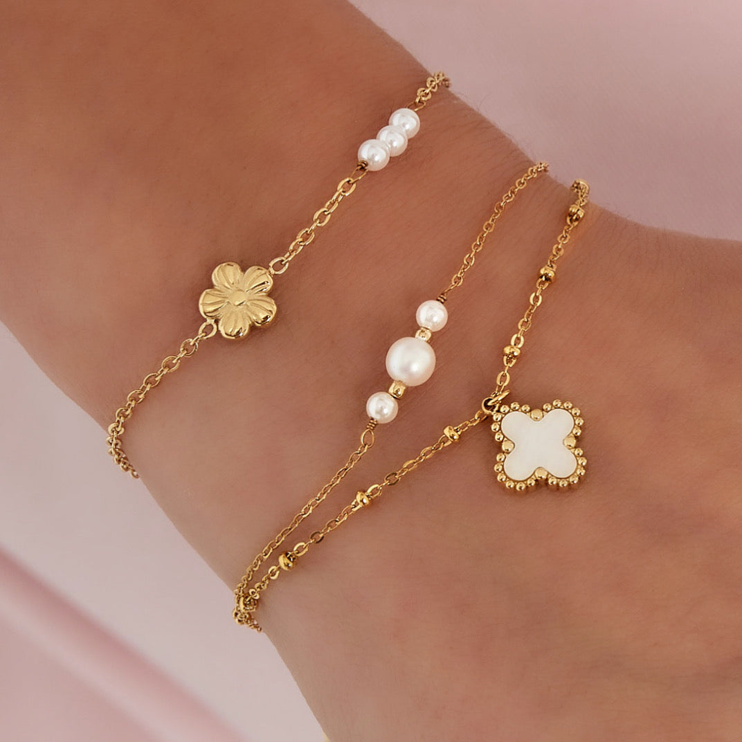 DOPPELTES KLEE ARMBAND GOLD