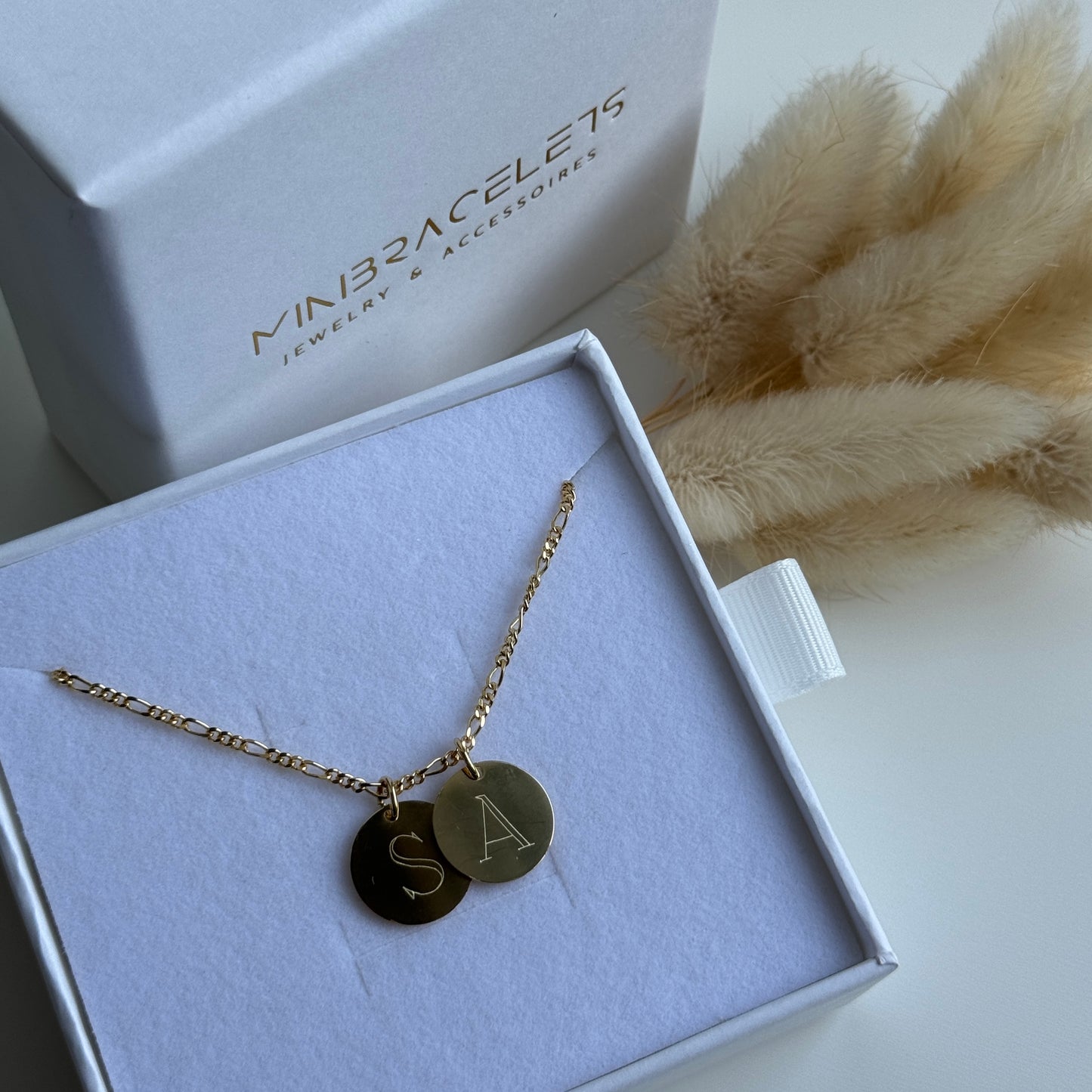 COLLIER INITIAL GOLD MIT GRAVUR