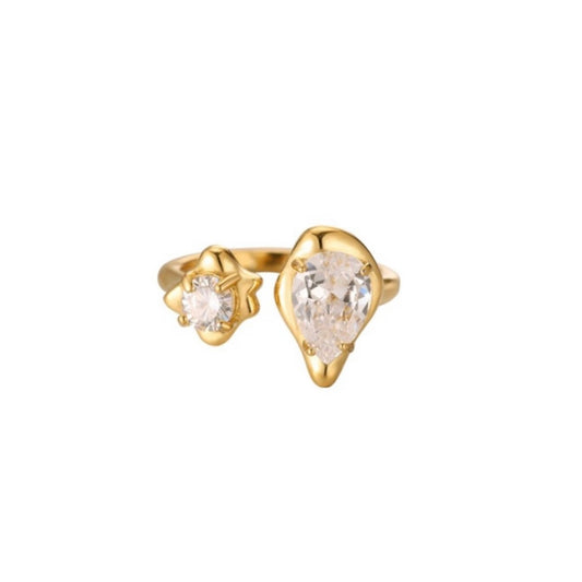 DIAMOND DROP RING GOLD