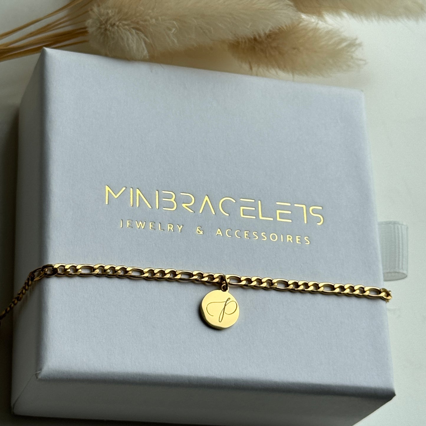 ARMBAND FIGARO MIT GRAVUR GOLD