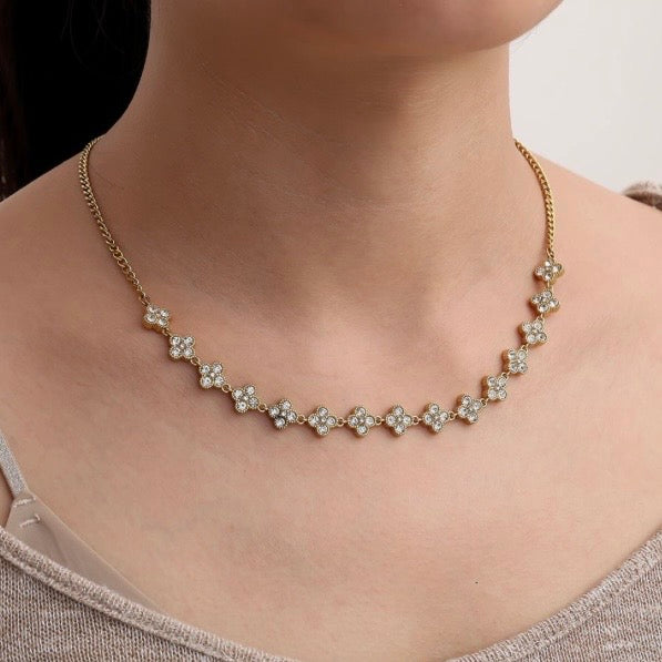 GLITZER FLOWER KETTE