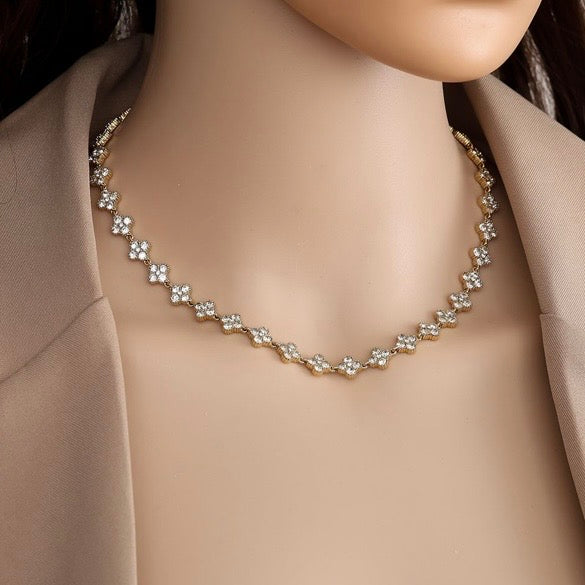 GLITZER FLOWER KETTE GOLD