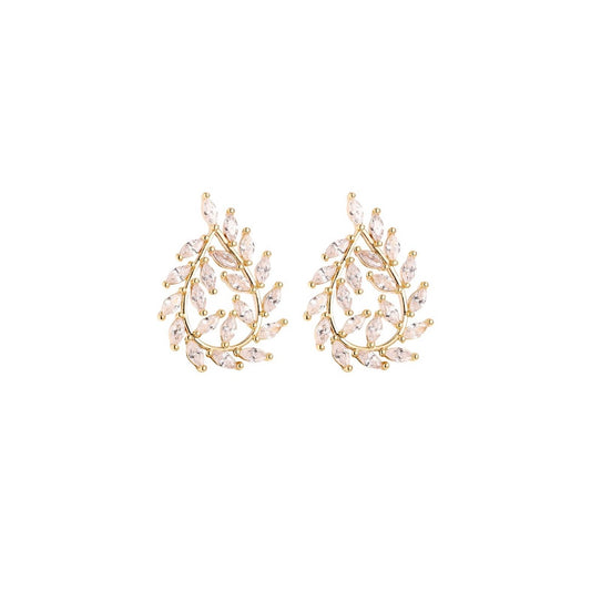 DIAMOND LEAF OHRRINGE GOLD