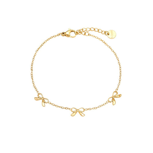 CHARMING BOWS ARMBAND GOLD