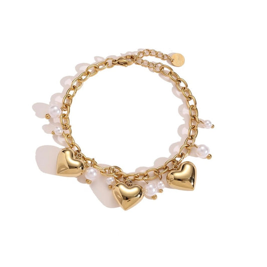 HEART WITH PEARL ARMBAND